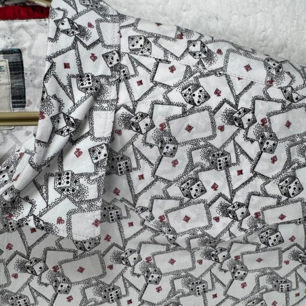 Panhandle Rough Stock Mens XXL Pearl Snap Western Shirt Cards Dice Print - Picture 10 of 13